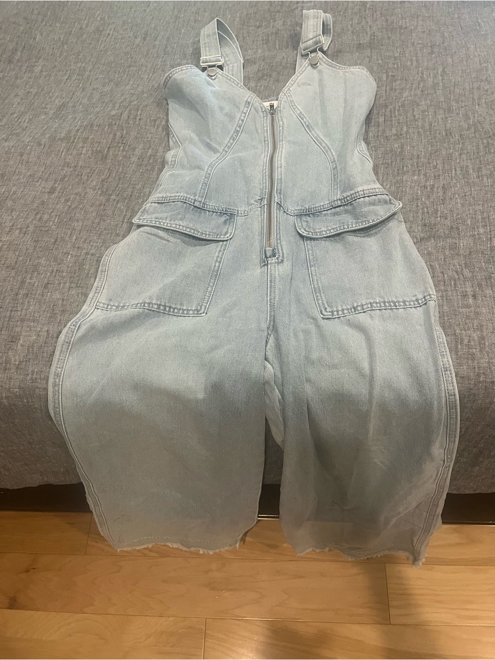 Oyrosy Retro Pink Denim Sleeveless Jumpsuit